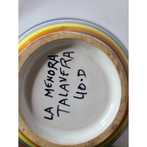 Vintage Talavera Pottery Floral Hand Painted Porcelain Pitcher Mexican Folk Art - Picture 9 of 10